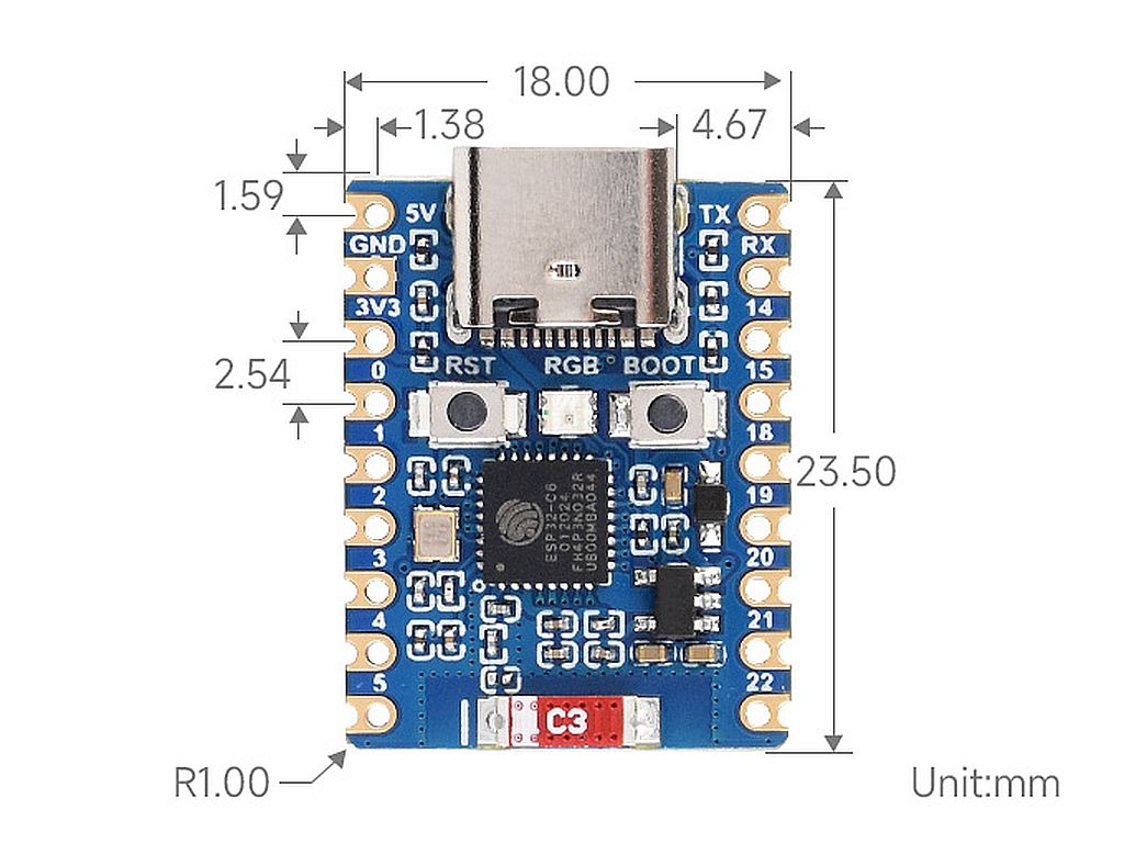 WaveShare ESP32C6-ZERO