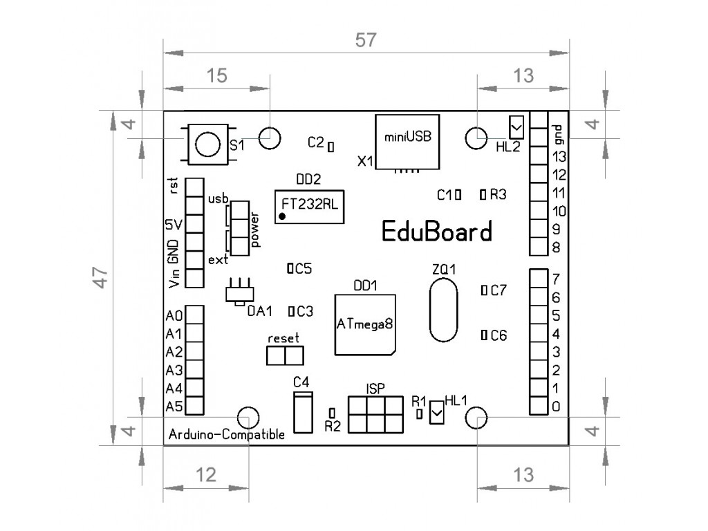 EduBoard (Ардуино-совместимая)