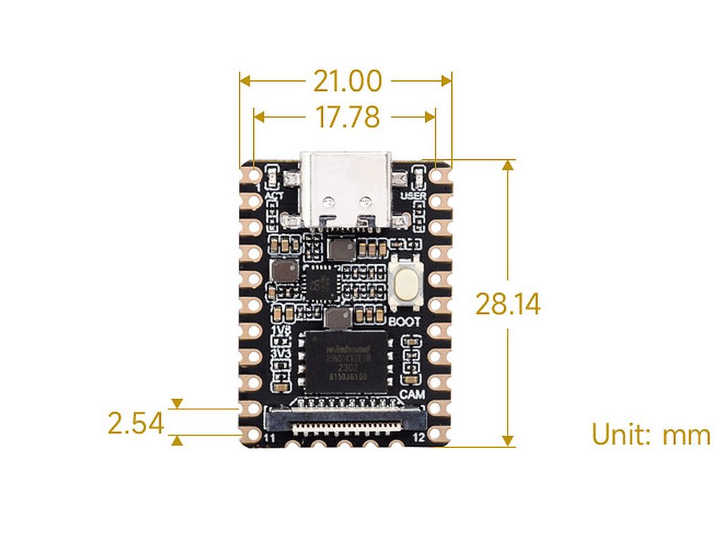 Микрокомпьютер Luckfox Pico Mini-B RV1103, ОЗУ 64Мб