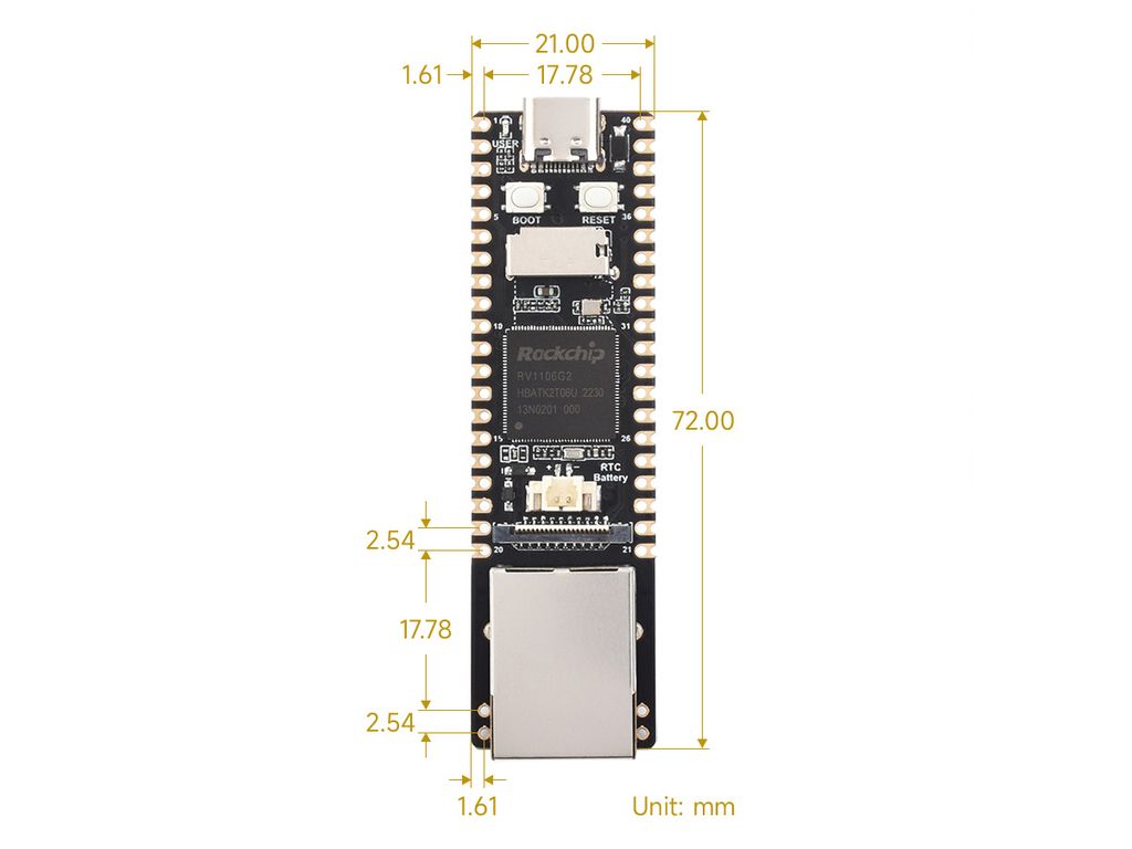 Микрокомпьютер Luckfox Pico Max RV1106, ОЗУ 256Мб