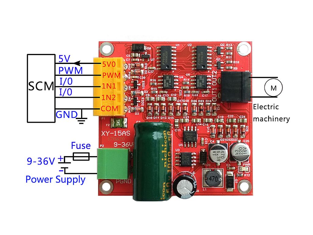 Драйвер двигателя (ДПТ) XY-15AS, 12А (20А)