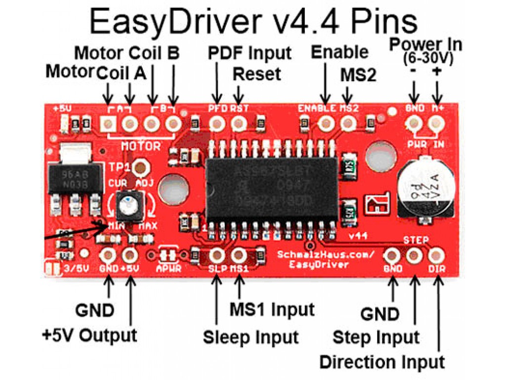 Драйвер шагового двигателя A3967 (EasyDriver 4.4)