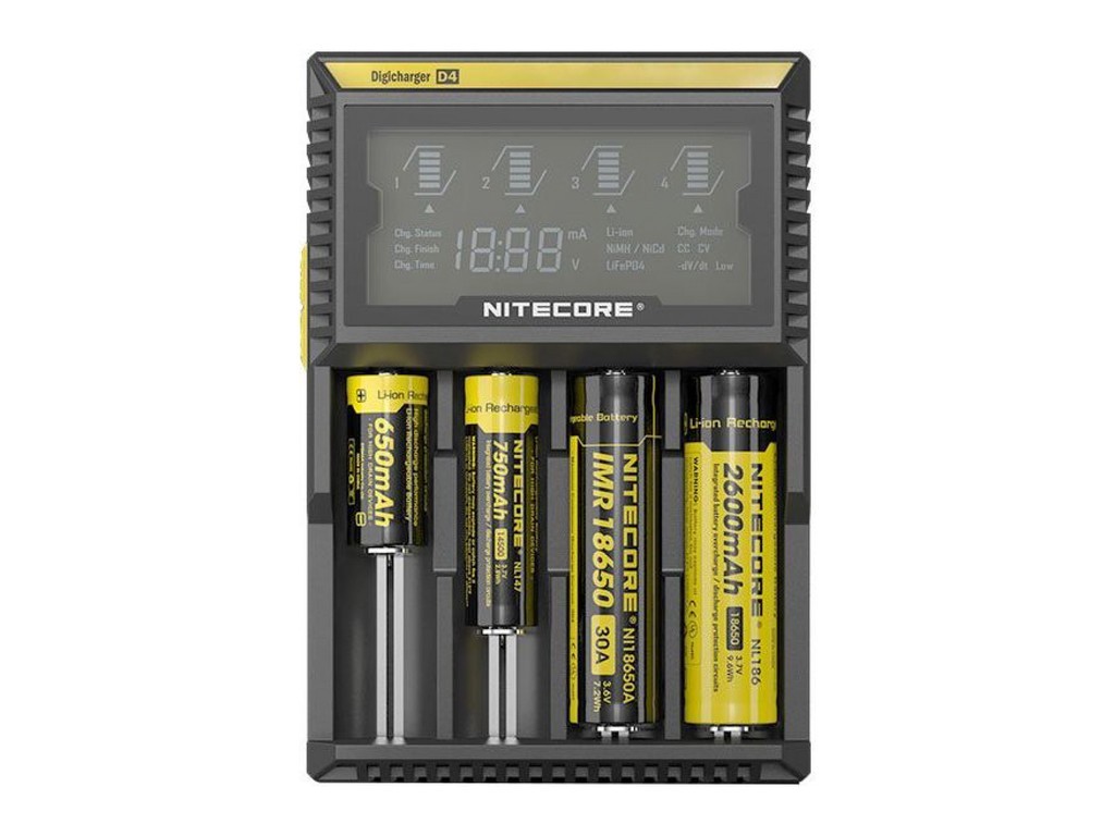 Зарядное устройство NiteCore D4 для 4-х аккумуляторов IMR, Li-Ion, Ni-MH, Ni-Cd