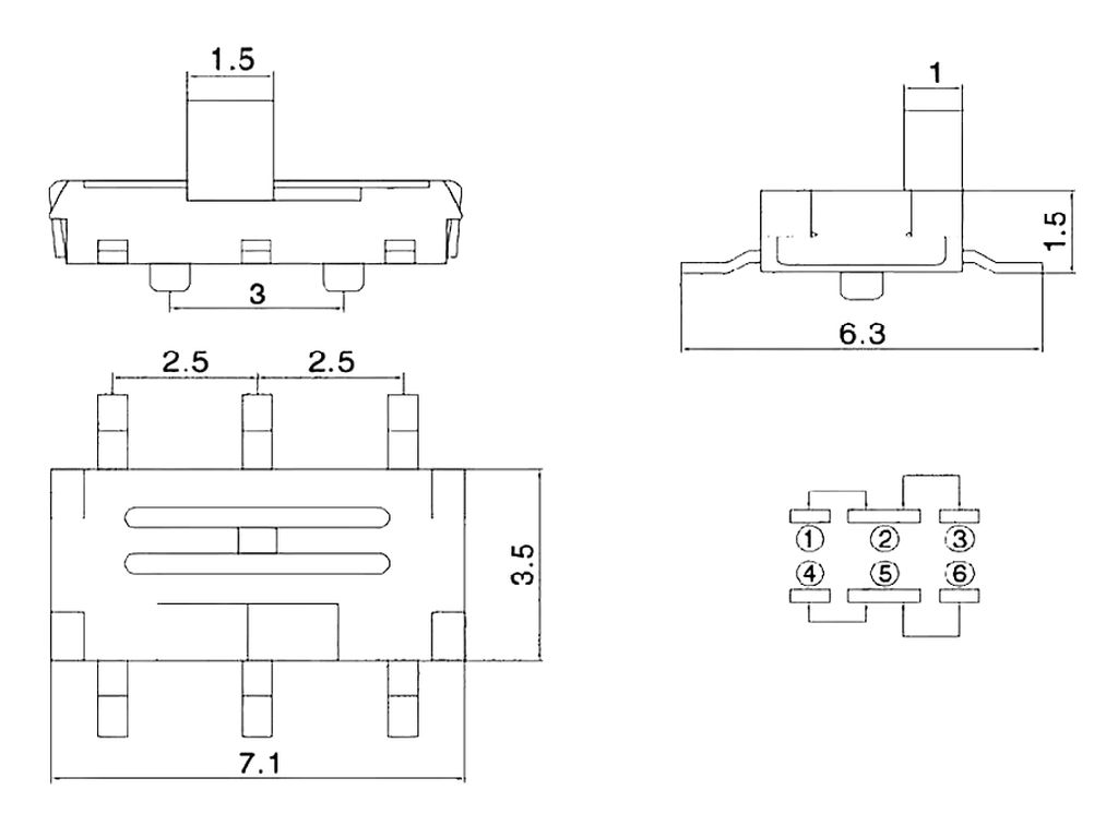 Движковый переключатель MSS-22CO2