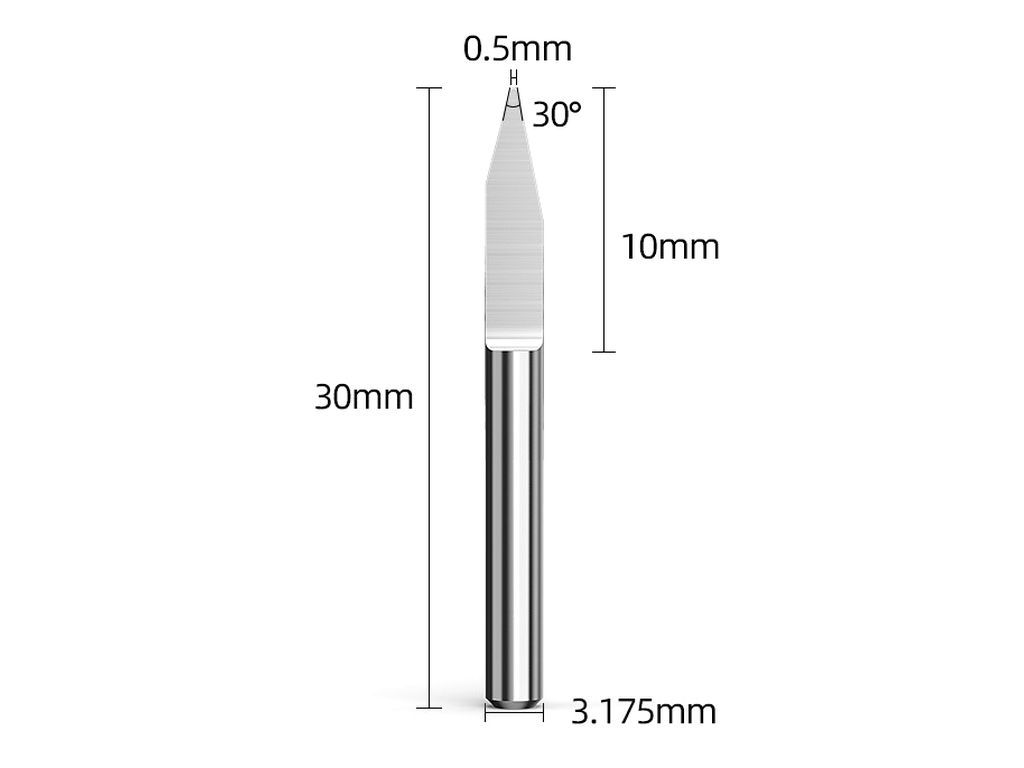 Гравёрная фреза d=0.5мм, a=30, S=3.175мм